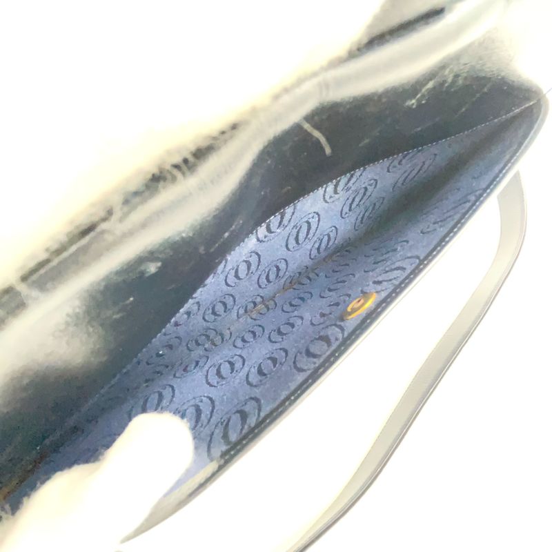 Cartier Sapphire Line Leather Black Shoulder Bag Gold