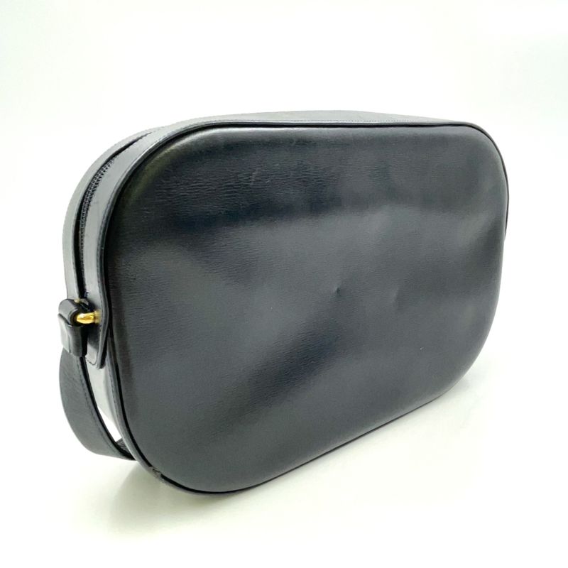 Cartier Sapphire Line Leather Black Shoulder Bag Gold