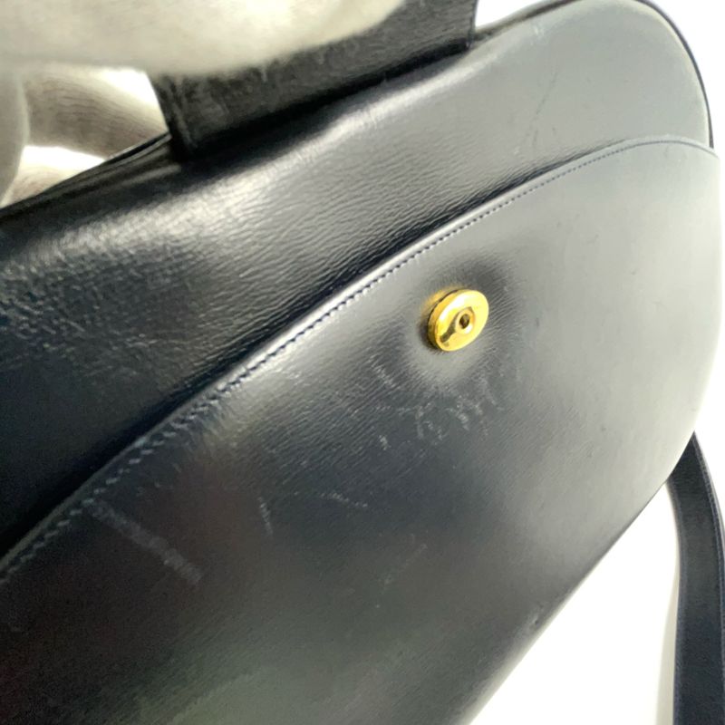 Cartier Sapphire Line Leather Black Shoulder Bag Gold