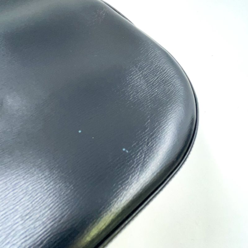 Cartier Sapphire Line Leather Black Shoulder Bag Gold