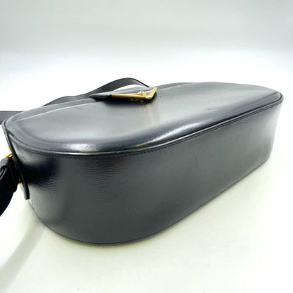 Cartier Sapphire Line Leather Black Shoulder Bag Gold