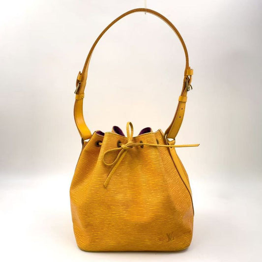 Louis Vuitton Petite Noe Epi Tassili Yellow Leather Yellow Shoulder Bag Gold
