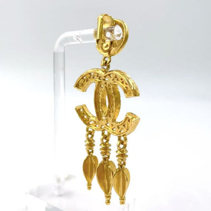 Chanel Coco Mark Fringe GP Gold Earrings