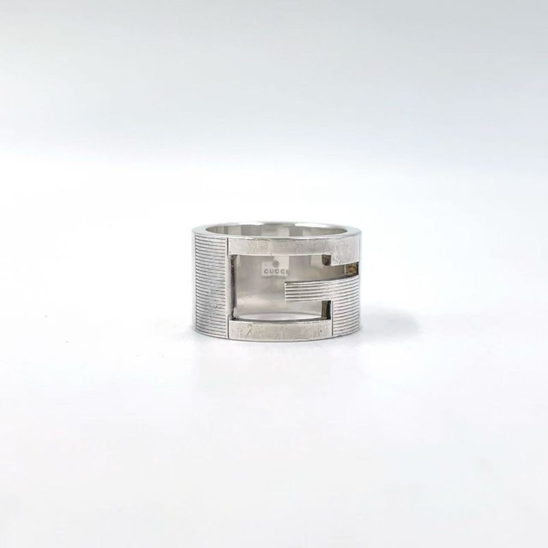 Gucci Branded G Wide Sv925 Silver Ring