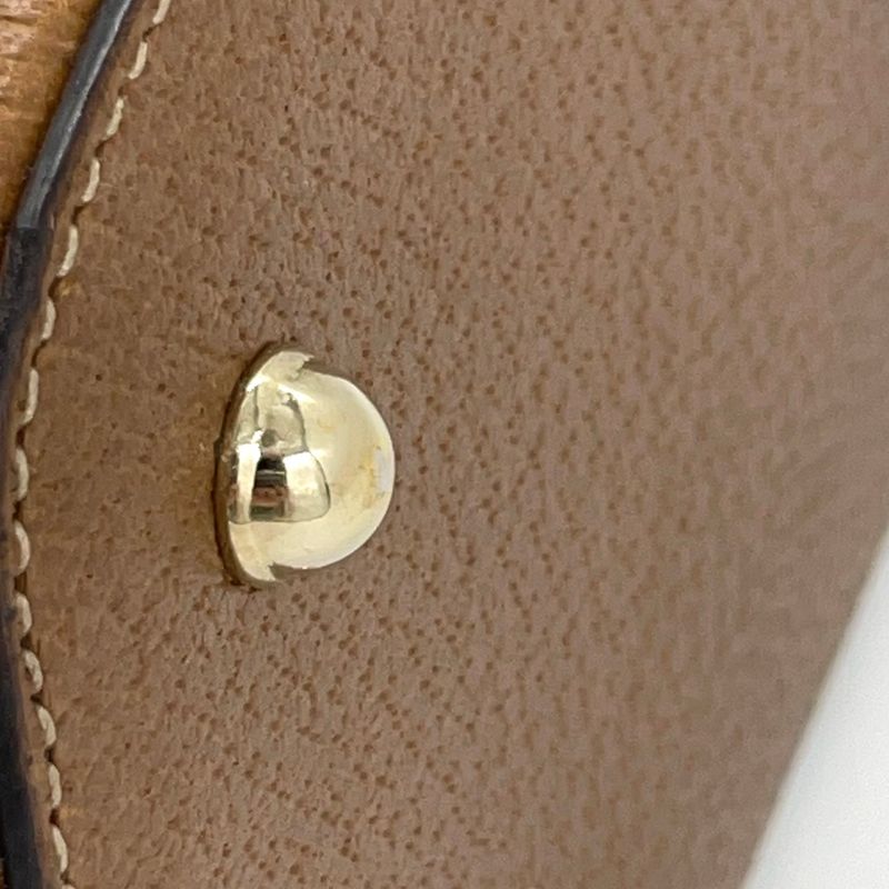 Gucci GG Canvas Studded Leather X Canvas Brown Handbag Gold 131023