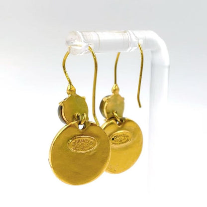 Chanel Round Wing GP Gold Earrings