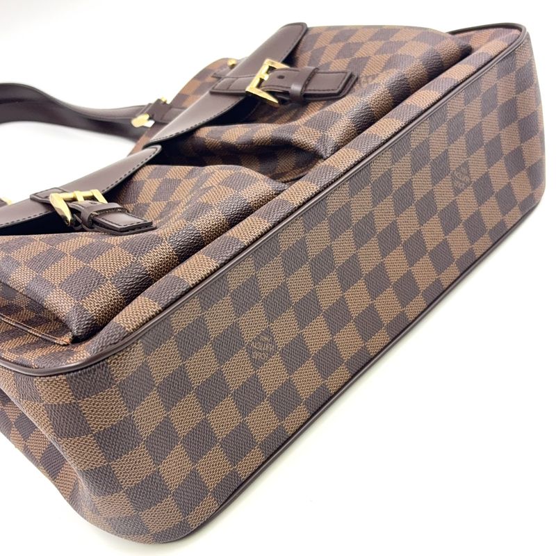 Louis Vuitton Uzès Damier Ebene Damier Ebene Leather × PVC Brown Tote Bag Gold