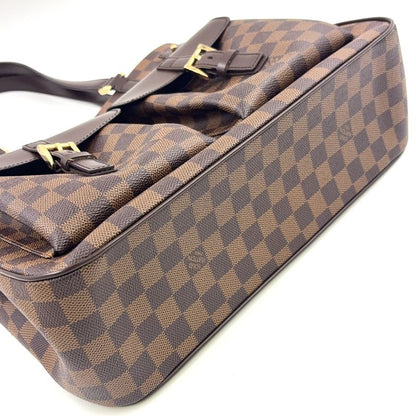 Louis Vuitton Uzès Damier Ebene Damier Ebene Leather × PVC Brown Tote Bag Gold