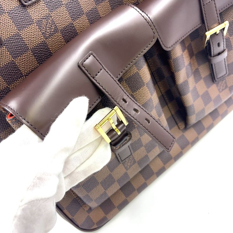 Louis Vuitton Uzès Damier Ebene Damier Ebene Leather × PVC Brown Tote Bag Gold