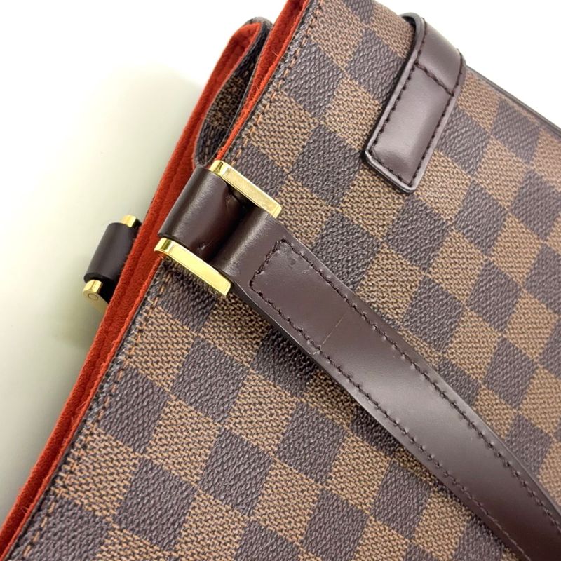 Louis Vuitton Uzès Damier Ebene Damier Ebene Leather × PVC Brown Tote Bag Gold