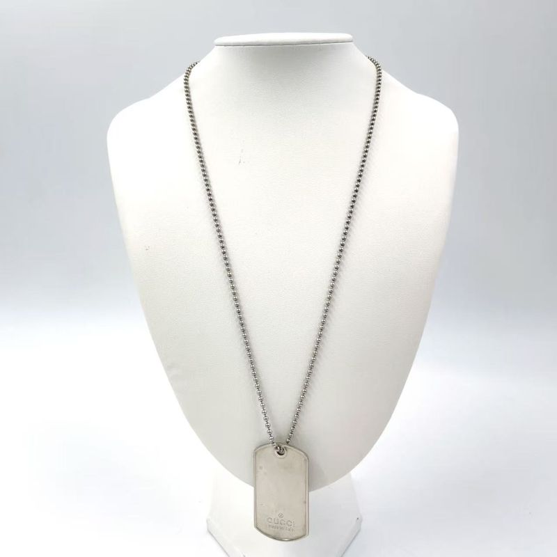 Gucci Dog Tag Sv925 Silver Necklace
