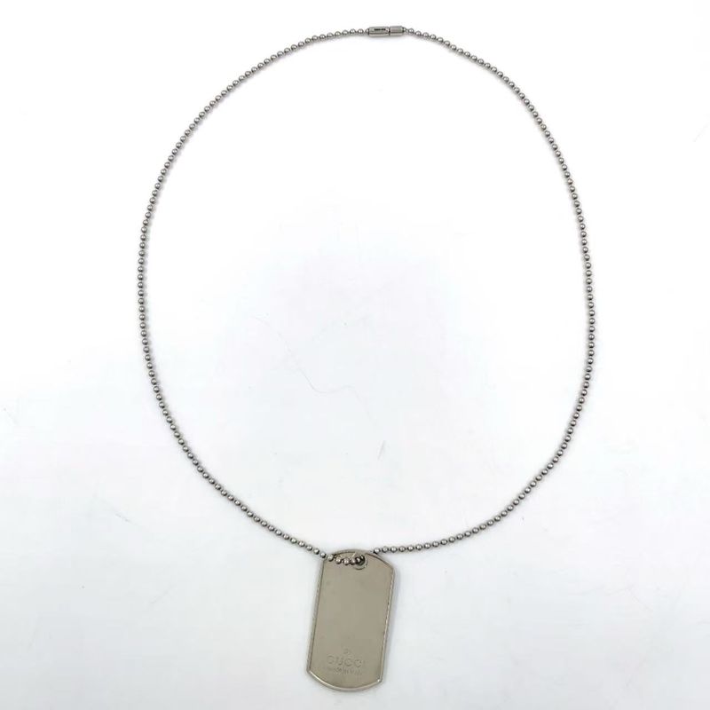 Gucci Dog Tag Sv925 Silver Necklace
