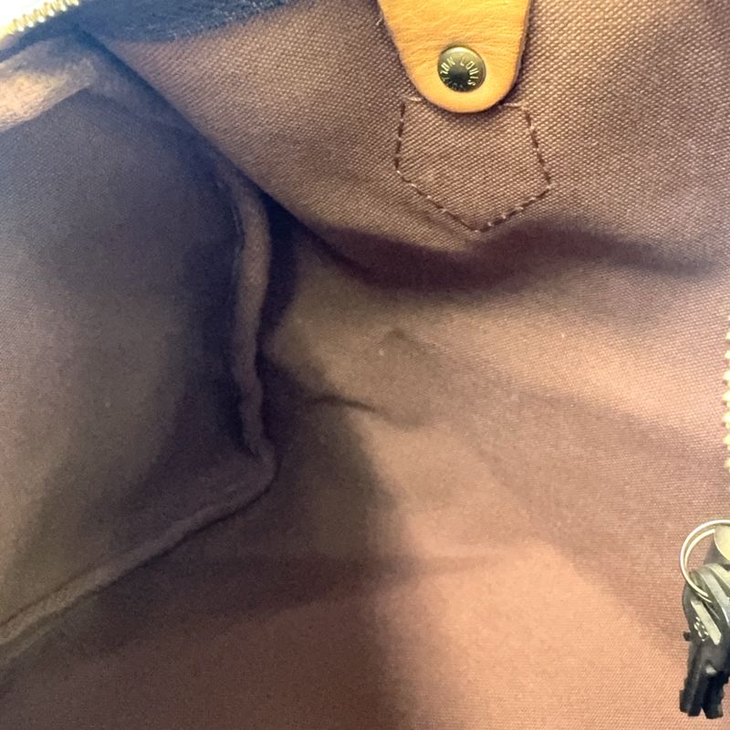 Louis Vuitton Speedy 25 Monogram Leather X PVC Brown Handbag Gold M41528