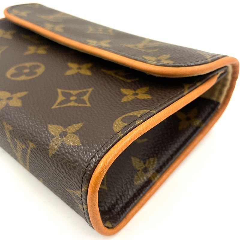 Louis Vuitton Pochette Twin PM Monogram Leather × PVC Brown Shoulder Bag Gold