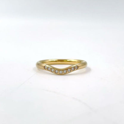 Tiffany & Co Elsa Peretti Curved Band Diamond And Au750 Yellow Gold Ring