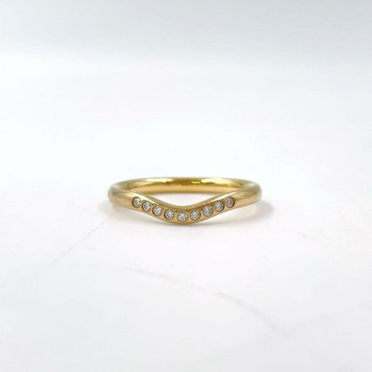 Tiffany & Co Elsa Peretti Curved Band Diamond And Au750 Yellow Gold Ring