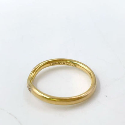 Tiffany & Co Elsa Peretti Curved Band Diamond And Au750 Yellow Gold Ring