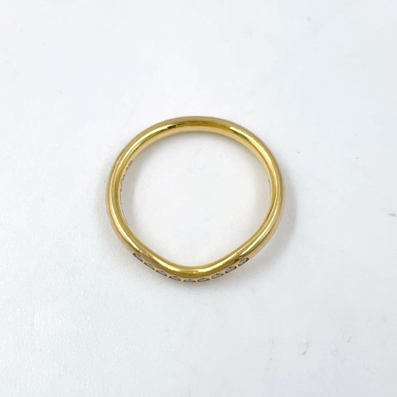 Tiffany & Co Elsa Peretti Curved Band Diamond And Au750 Yellow Gold Ring