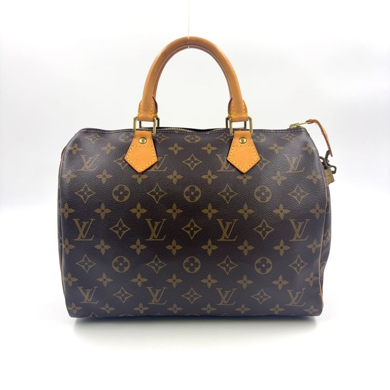Louis Vuitton Speedy 30 Monogram Leather X PVC Brown Handbag Gold M41526