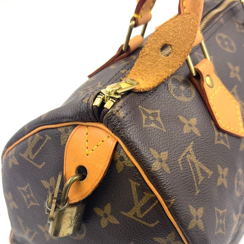 Louis Vuitton Speedy 30 Monogram Leather X PVC Brown Handbag Gold M41526