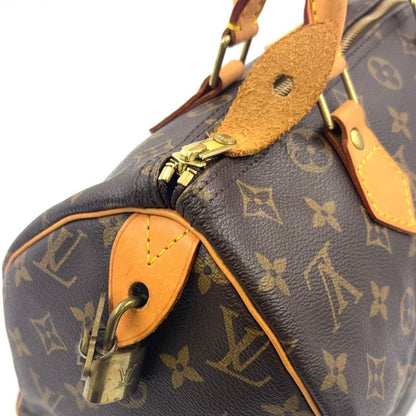 Louis Vuitton Speedy 30 Monogram Leather X PVC Brown Handbag Gold M41526