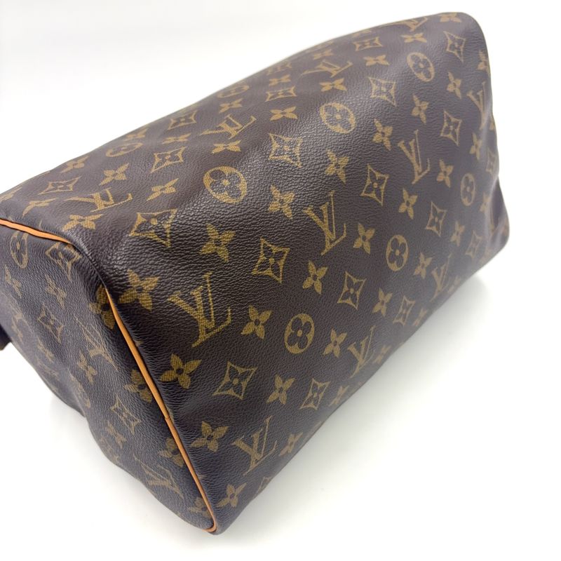 Louis Vuitton Speedy 30 Monogram Leather X PVC Brown Handbag Gold M41526