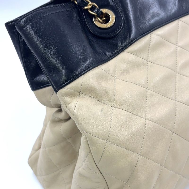 Chanel Matelasse In The Mix Chain 16th 2way Tote Bag Calf Black And Beige