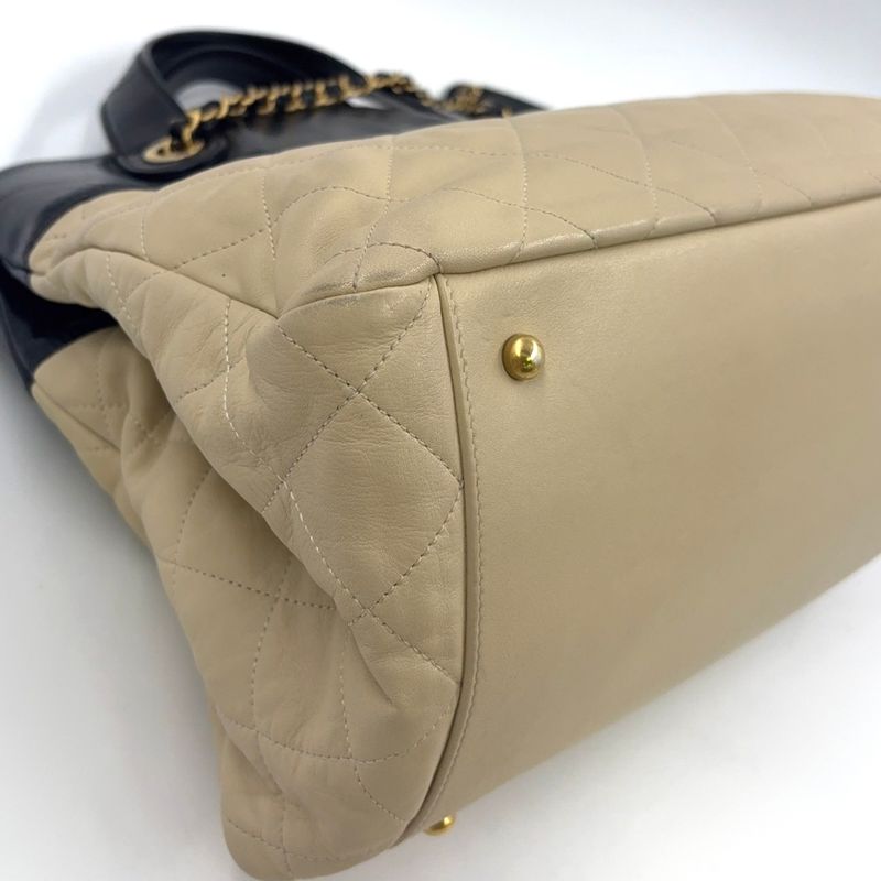 Chanel Matelasse In The Mix Chain 16th 2way Tote Bag Calf Black And Beige
