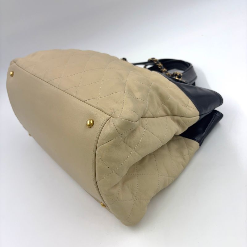 Chanel Matelasse In The Mix Chain 16th 2way Tote Bag Calf Black And Beige