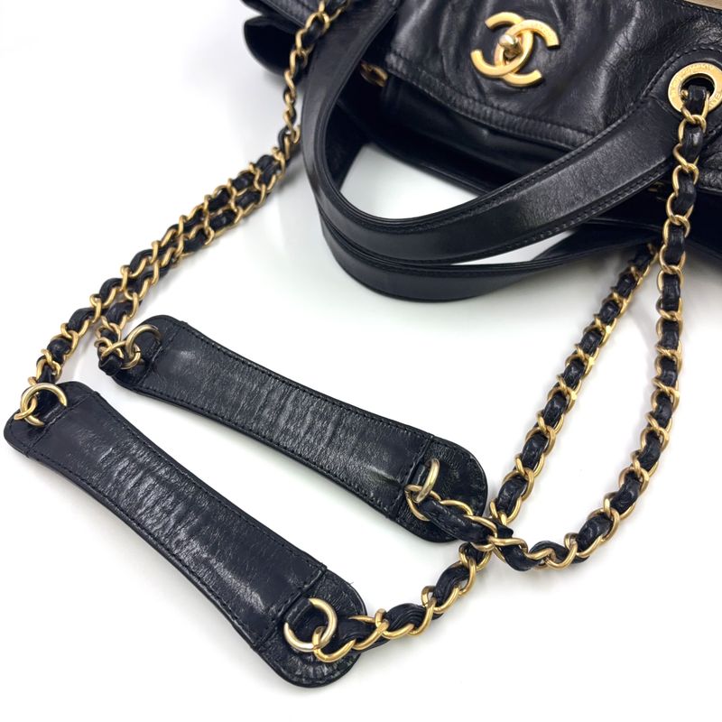 Chanel Matelasse In The Mix Chain 16th 2way Tote Bag Calf Black And Beige