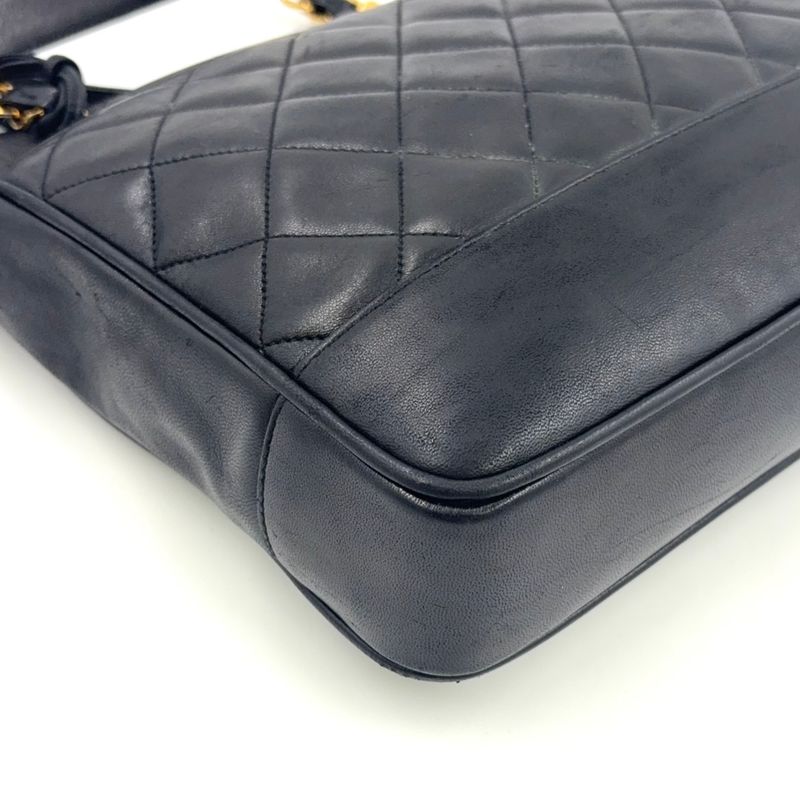 Chanel Matelasse Chain Serial Number Unclear Tote Leather Black Shoulder Bag