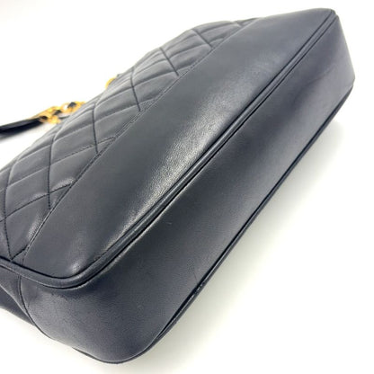 Chanel Matelasse Chain Serial Number Unclear Tote Leather Black Shoulder Bag