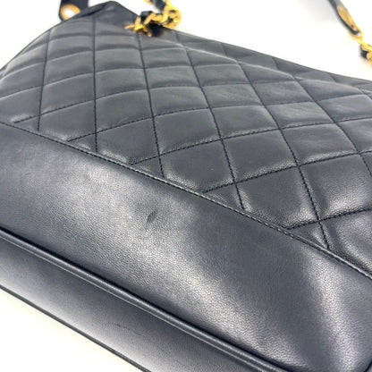 Chanel Matelasse Chain Serial Number Unclear Tote Leather Black Shoulder Bag