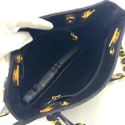 Chanel Matelasse Chain Serial Number Unclear Tote Leather Black Shoulder Bag