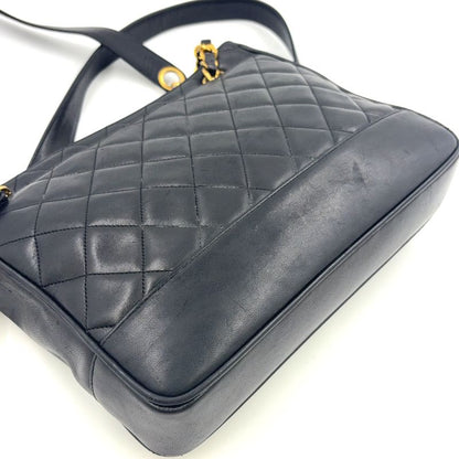 Chanel Matelasse Chain Serial Number Unclear Tote Leather Black Shoulder Bag