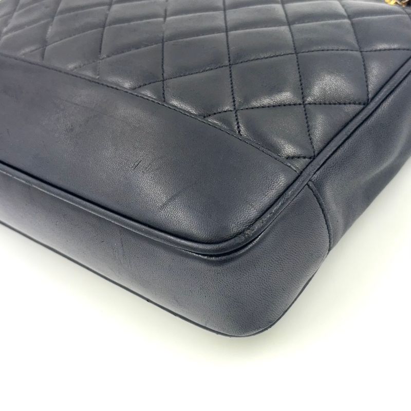 Chanel Matelasse Chain Serial Number Unclear Tote Leather Black Shoulder Bag