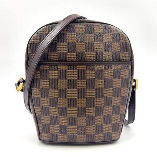 Louis Vuitton Ipanema PM Damier Ebene Damier Ebene Leather × PVC Brown Shoulder