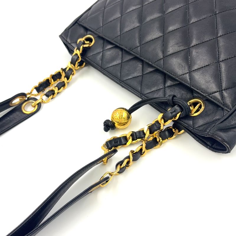 Chanel Matelasse Chain Serial Number Unclear Tote Leather Black Shoulder Bag