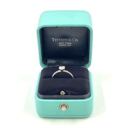 Tiffany & Co Platinum Solitaire Pt950 And Diamond Silver Ring Silver