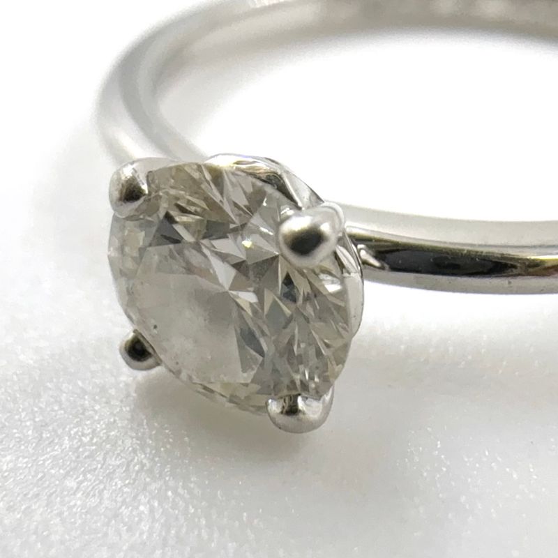 Tiffany & Co Platinum Solitaire Pt950 And Diamond Silver Ring Silver