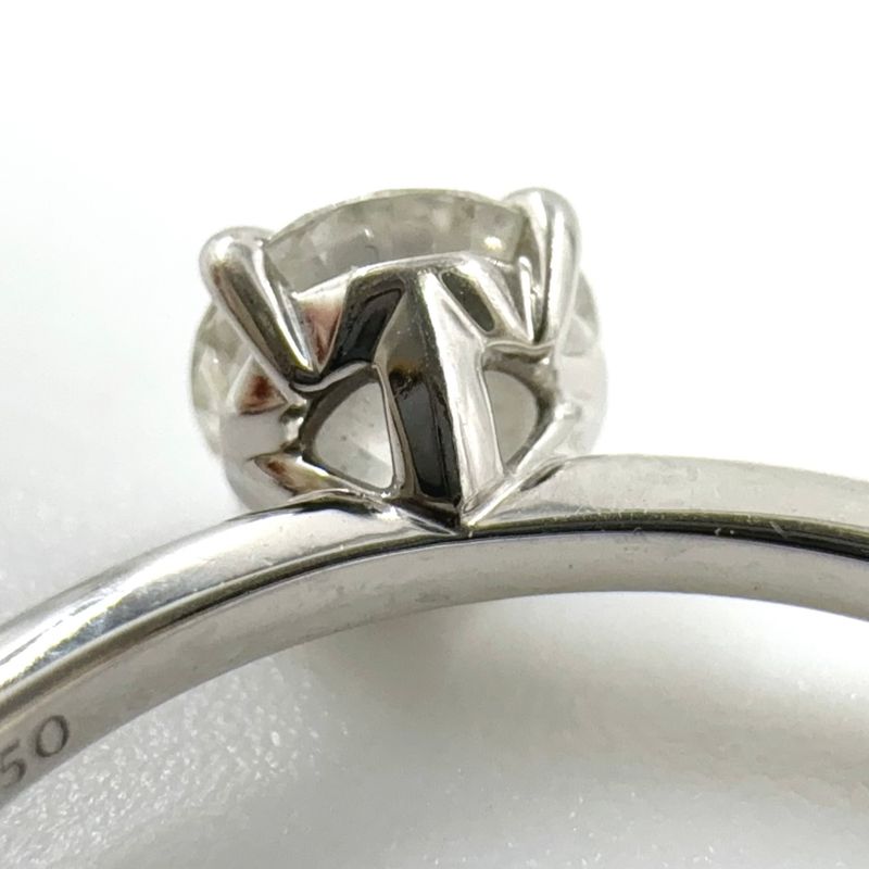 Tiffany & Co Platinum Solitaire Pt950 And Diamond Silver Ring Silver