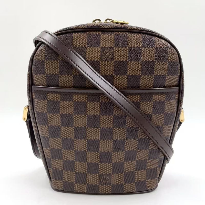 Louis Vuitton Ipanema PM Damier Ebene Damier Ebene Leather × PVC Brown Shoulder