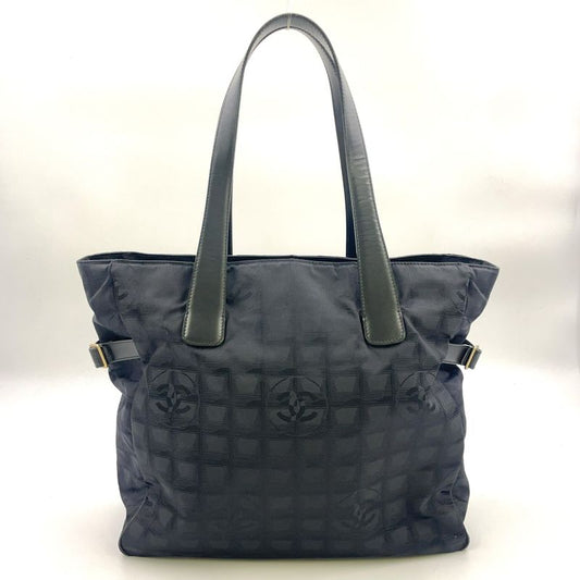 Chanel New Travel Line GM Serial No 9 Leather × Nylon Canvas Dark Brown × Black