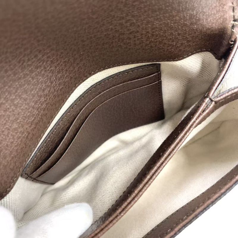 Gucci Blondi GG Supreme Belt Bag Leather X Canvas Brown Body Bag Gold 703807