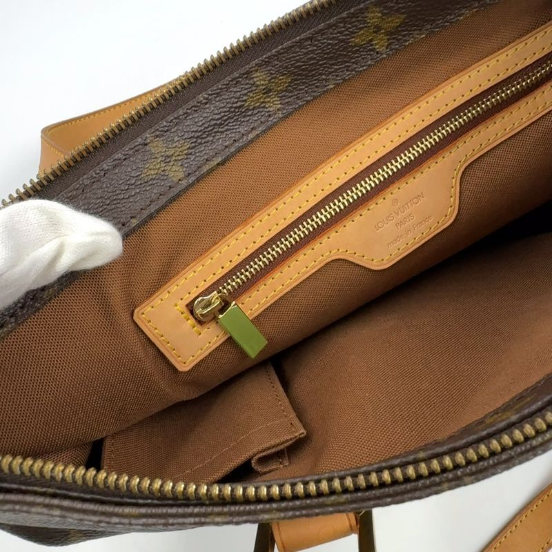 Louis Vuitton Cabas Piano Monogram Leather X PVC Brown Tote Bag Gold M51148