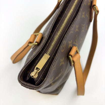 Louis Vuitton Cabas Piano Monogram Leather X PVC Brown Tote Bag Gold M51148