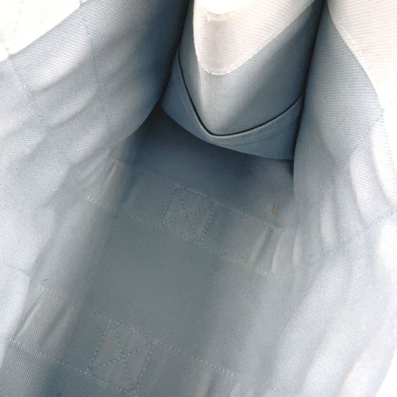 Hermes Coquillage PM Tote Canvas Light Blue Handbag Silver