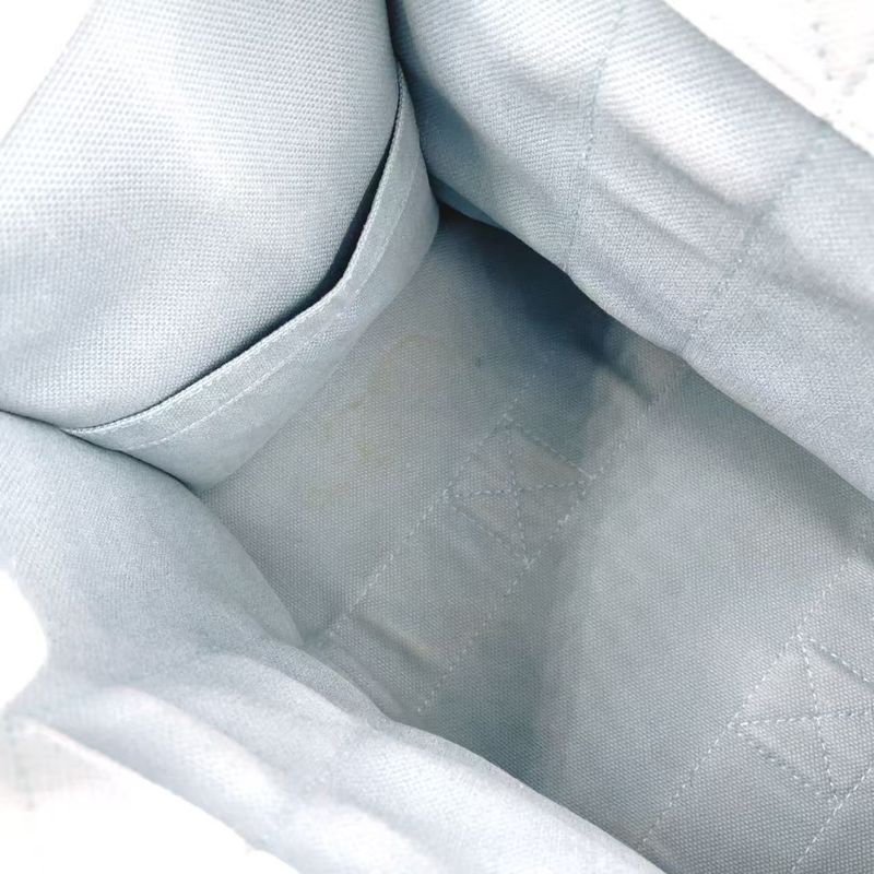 Hermes Coquillage PM Tote Canvas Light Blue Handbag Silver