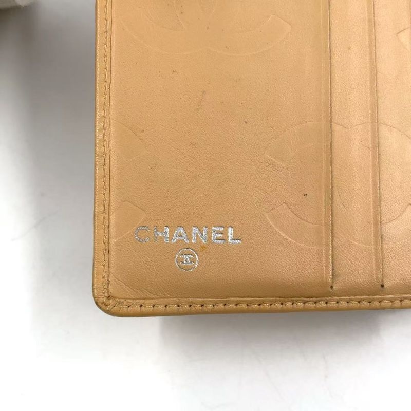 Chanel Coco Cambon Bifold Wallet 9 Series Leather Black And Beige Wallet