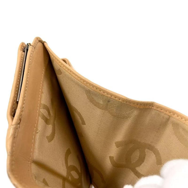 Chanel Coco Cambon Bifold Wallet 9 Series Leather Black And Beige Wallet